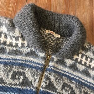 Faherty Hand Knit Sailboat Zip Cardigan